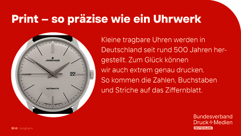 Uhr mit erklärendem Text