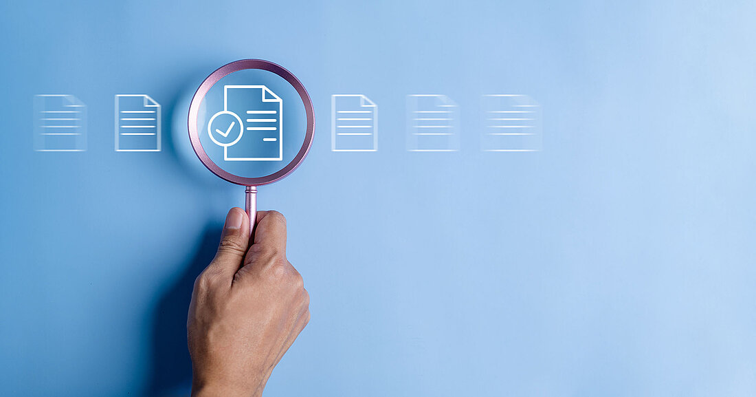 business, document, management, file, corporate, information, laptop, folder, professional, paper. close up to hand, hold magnifier to search file to management. document is important too business. close up to hand, hold magnifier to search file to management. document is important too business.