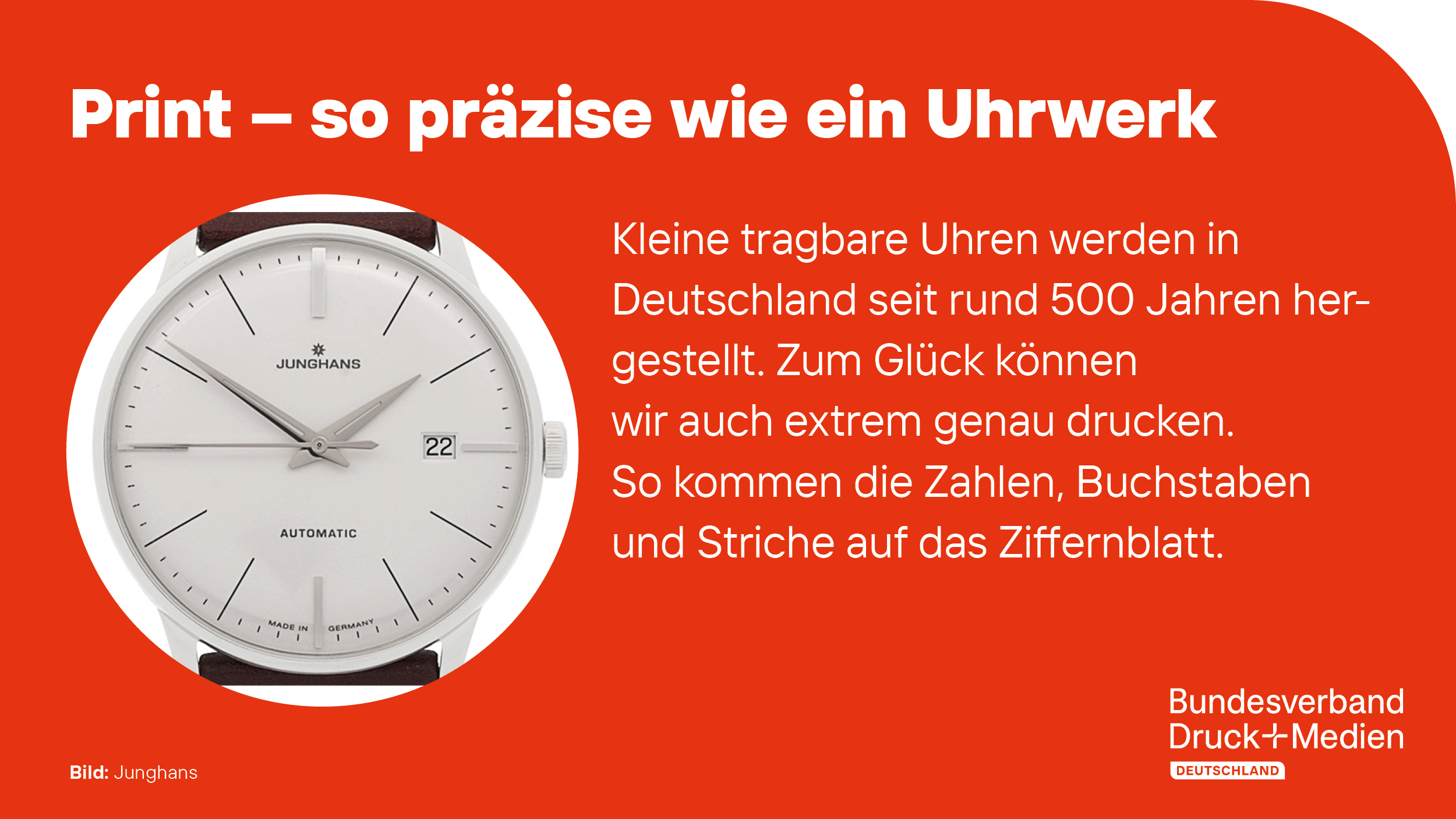 Uhr mit erklärendem Text